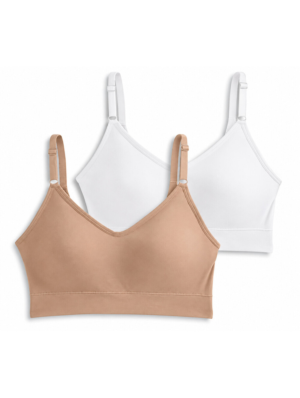 Jockey Set of 2 Seamfree Back Smoothing Cami Strap Bra Light/White, X-Large
